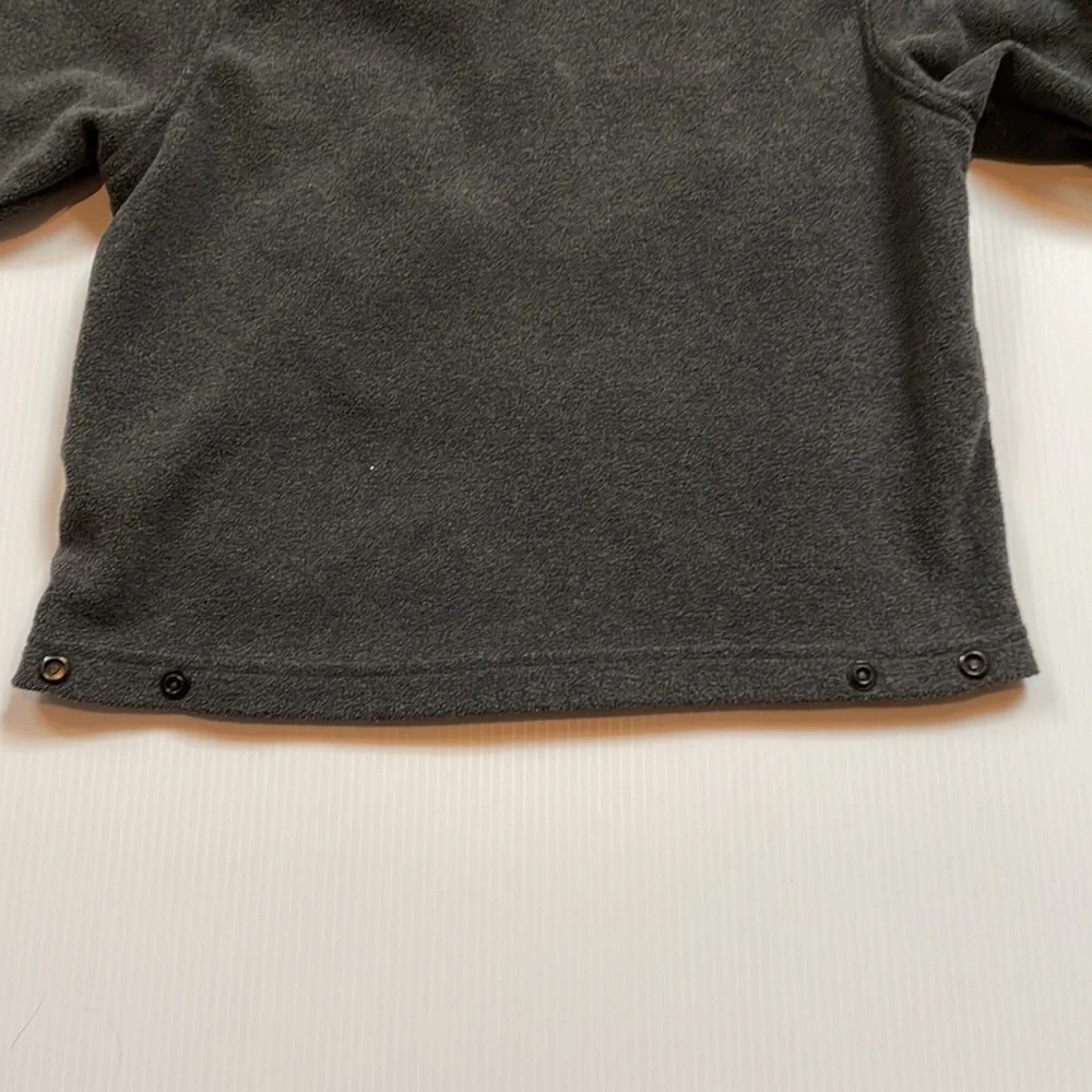 Columbia mock neck full zip fleece jacket, gray and black, kids size small